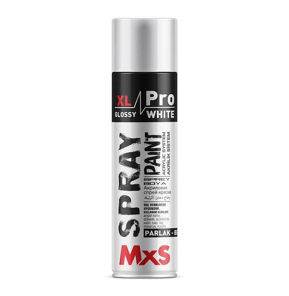 MxS XL Pro Spray Paint - Glossy White - 500 ML